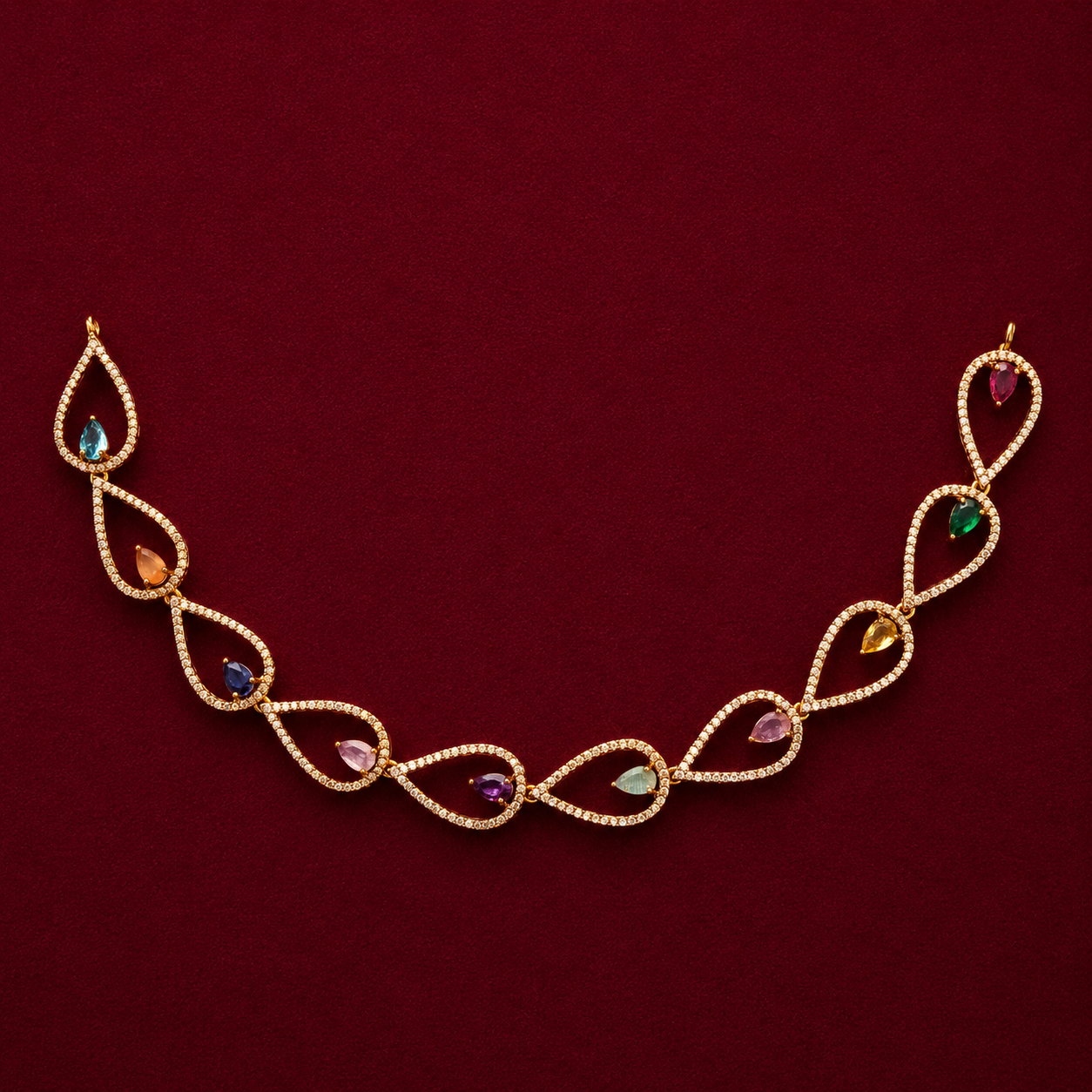 Multicolor Teardrop Necklace Set