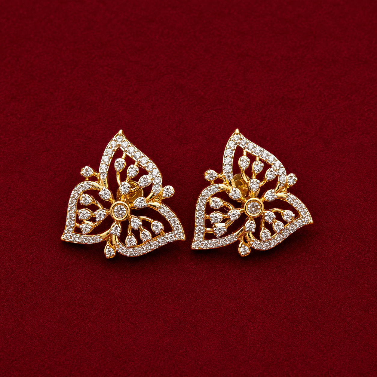 Floral CZ Necklace Set