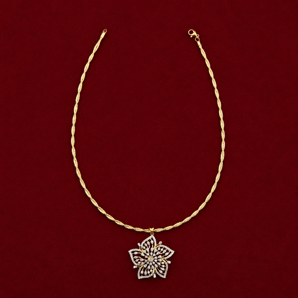 Floral CZ Necklace Set