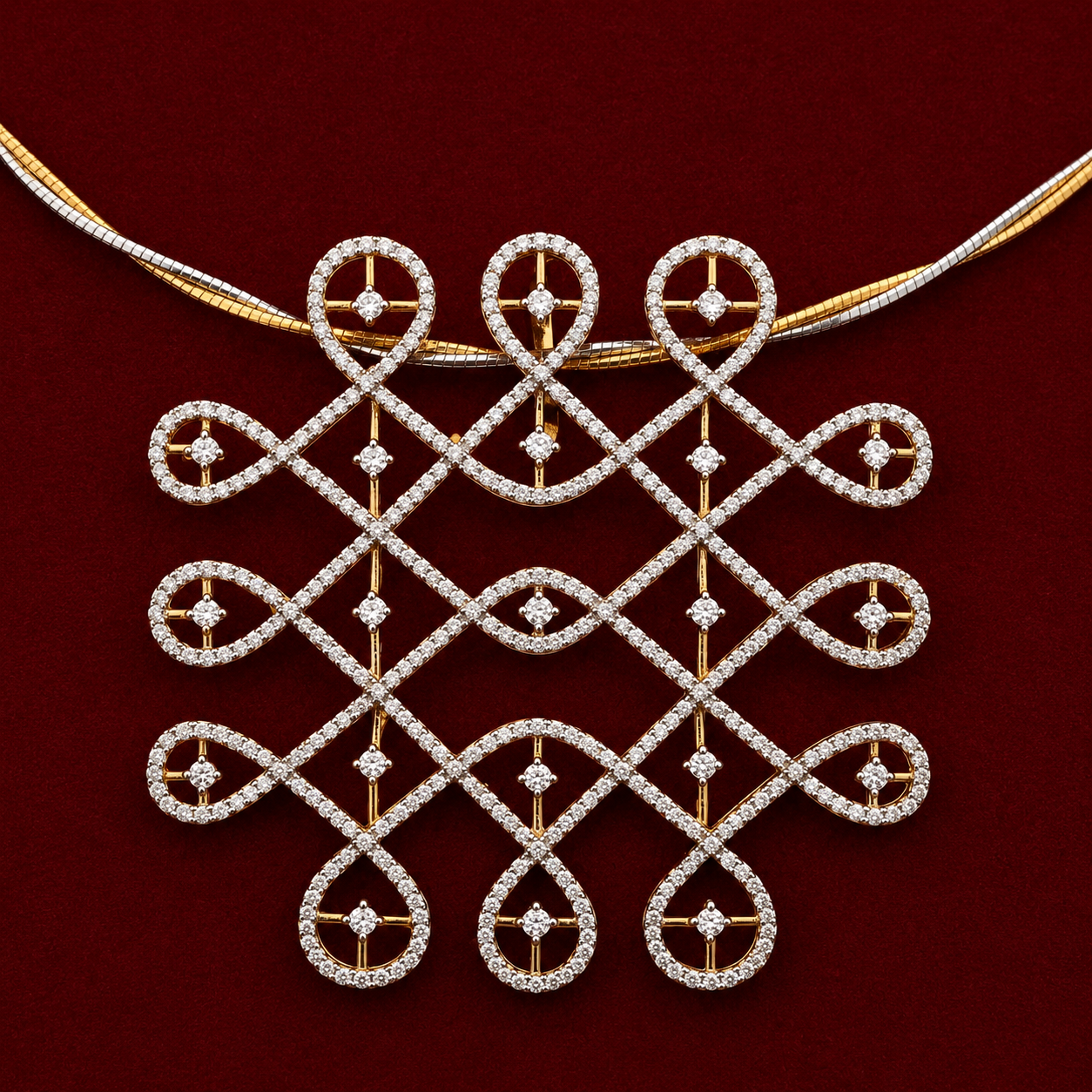 Geometric CZ Necklace Set