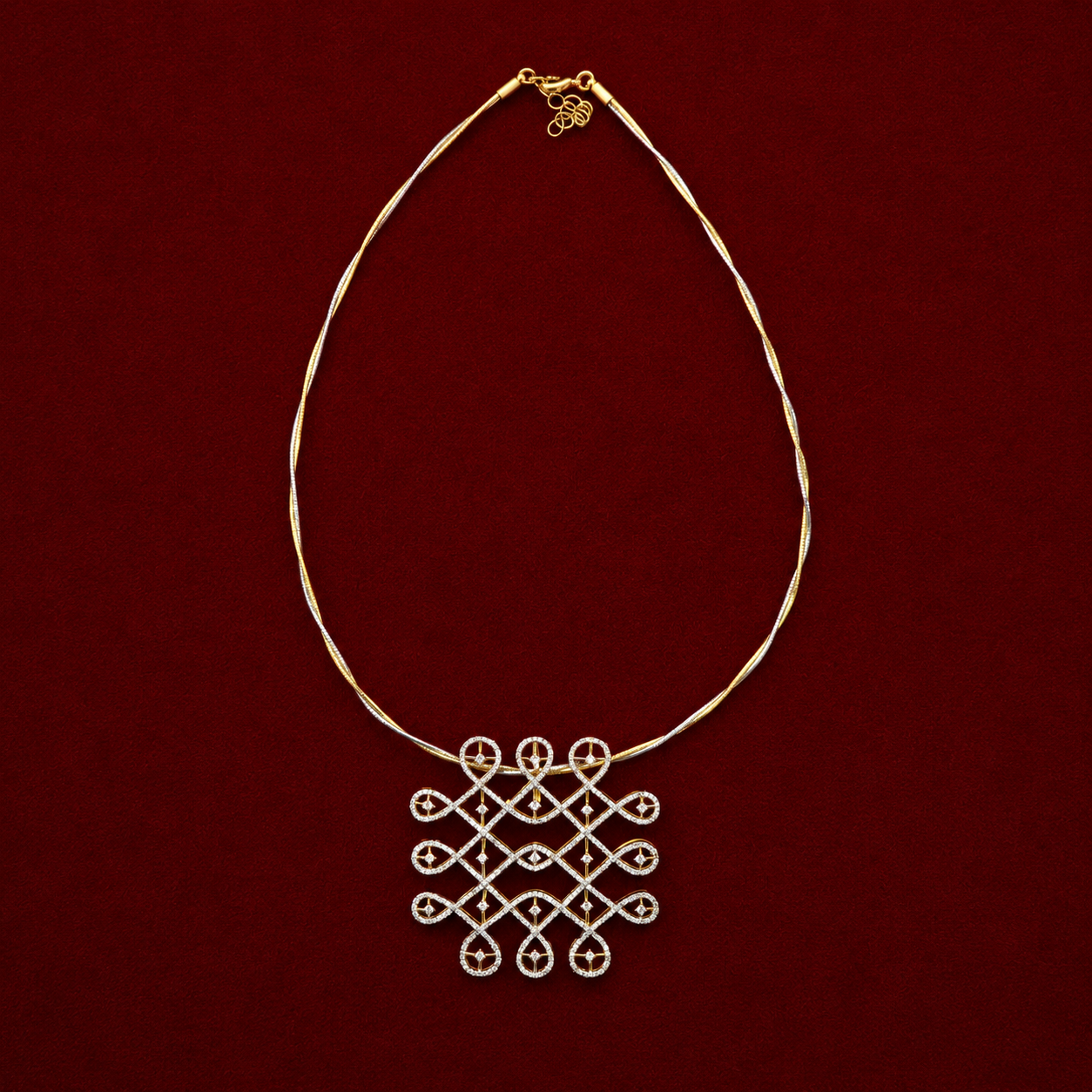 Geometric CZ Necklace Set