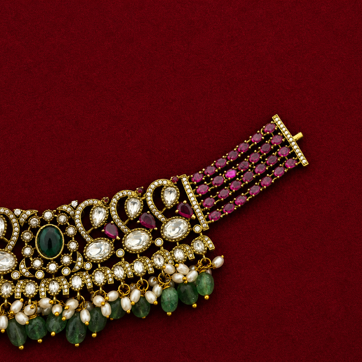 Royal Ruby Emerald Necklace set