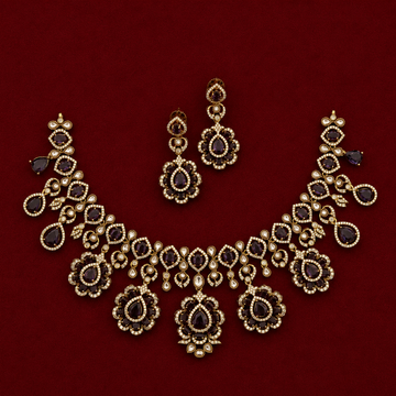 Victorian Amethyst CZ Bridal Necklace Set