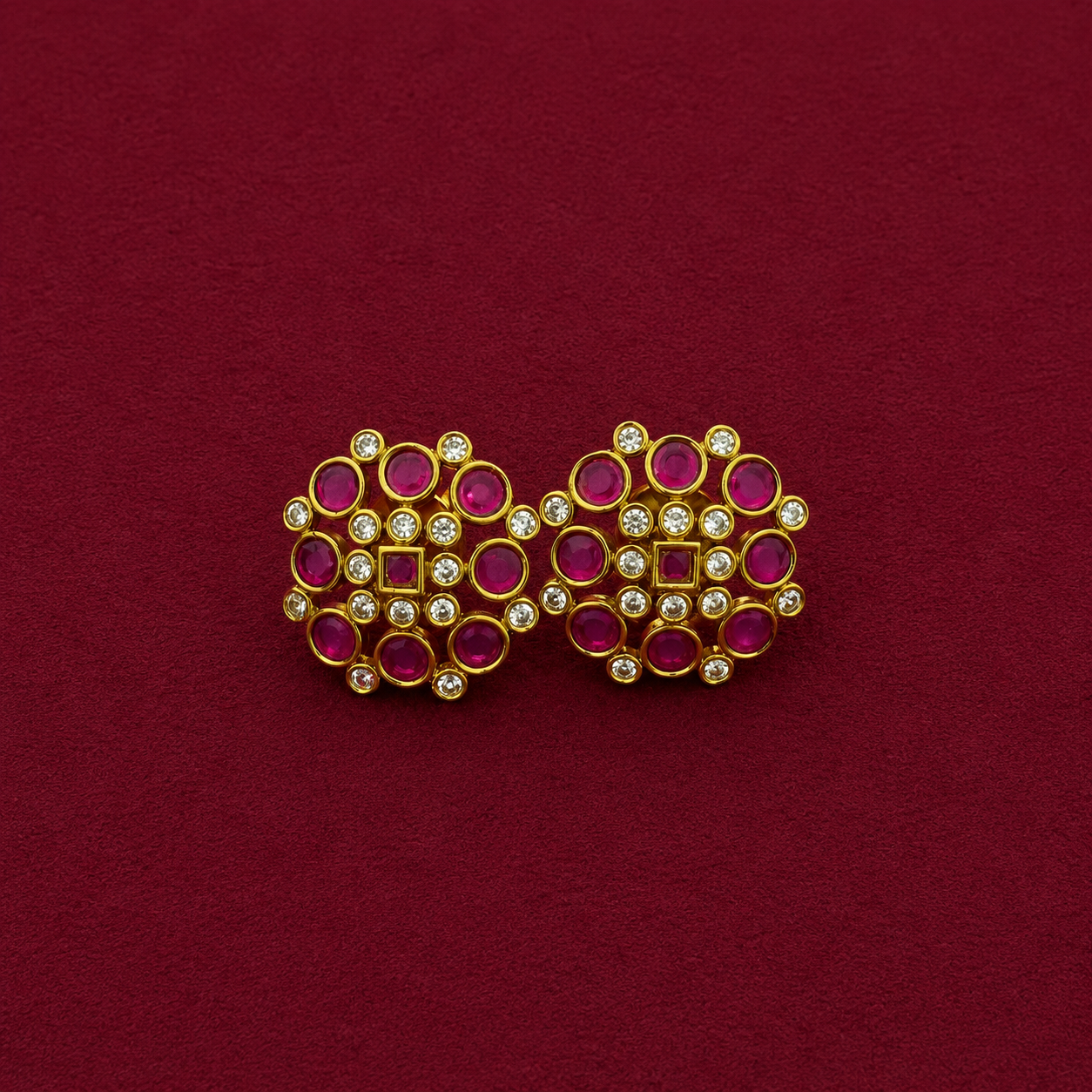 Ruby Floral Kundan Necklace Set