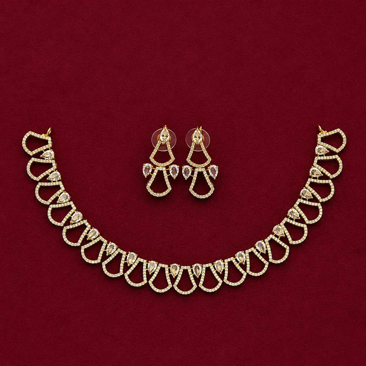 Elegant CZ Hasli Necklace Set