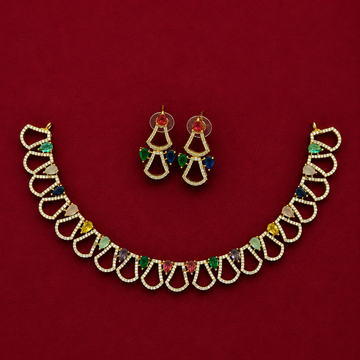 Multicolor CZ Hasli Necklace Set