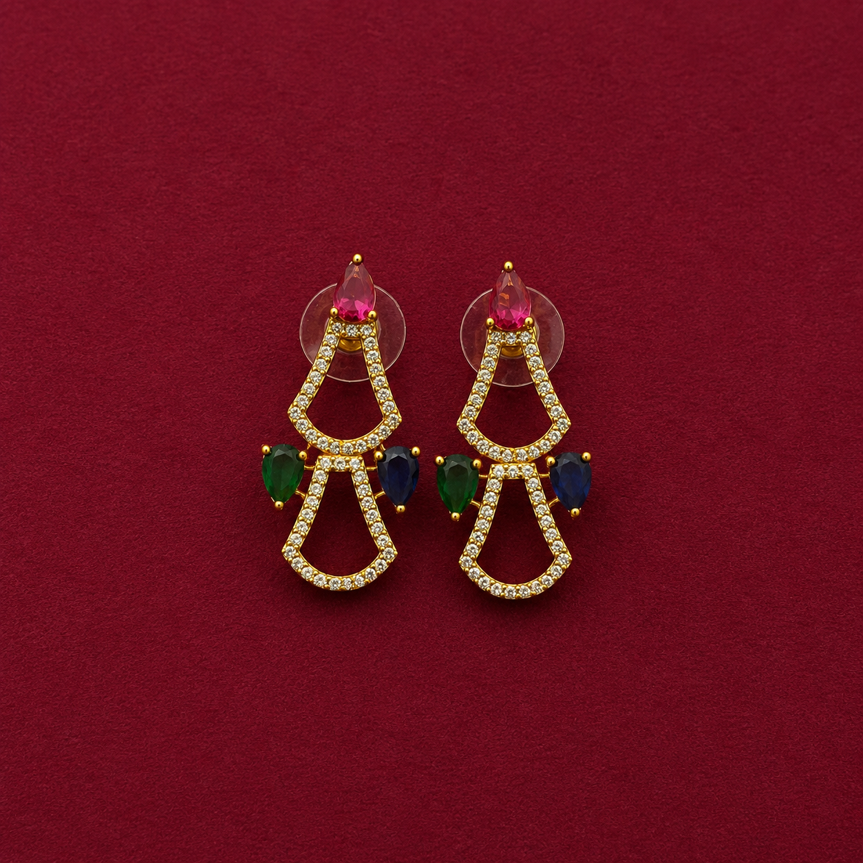 Multicolor CZ Hasli Necklace Set