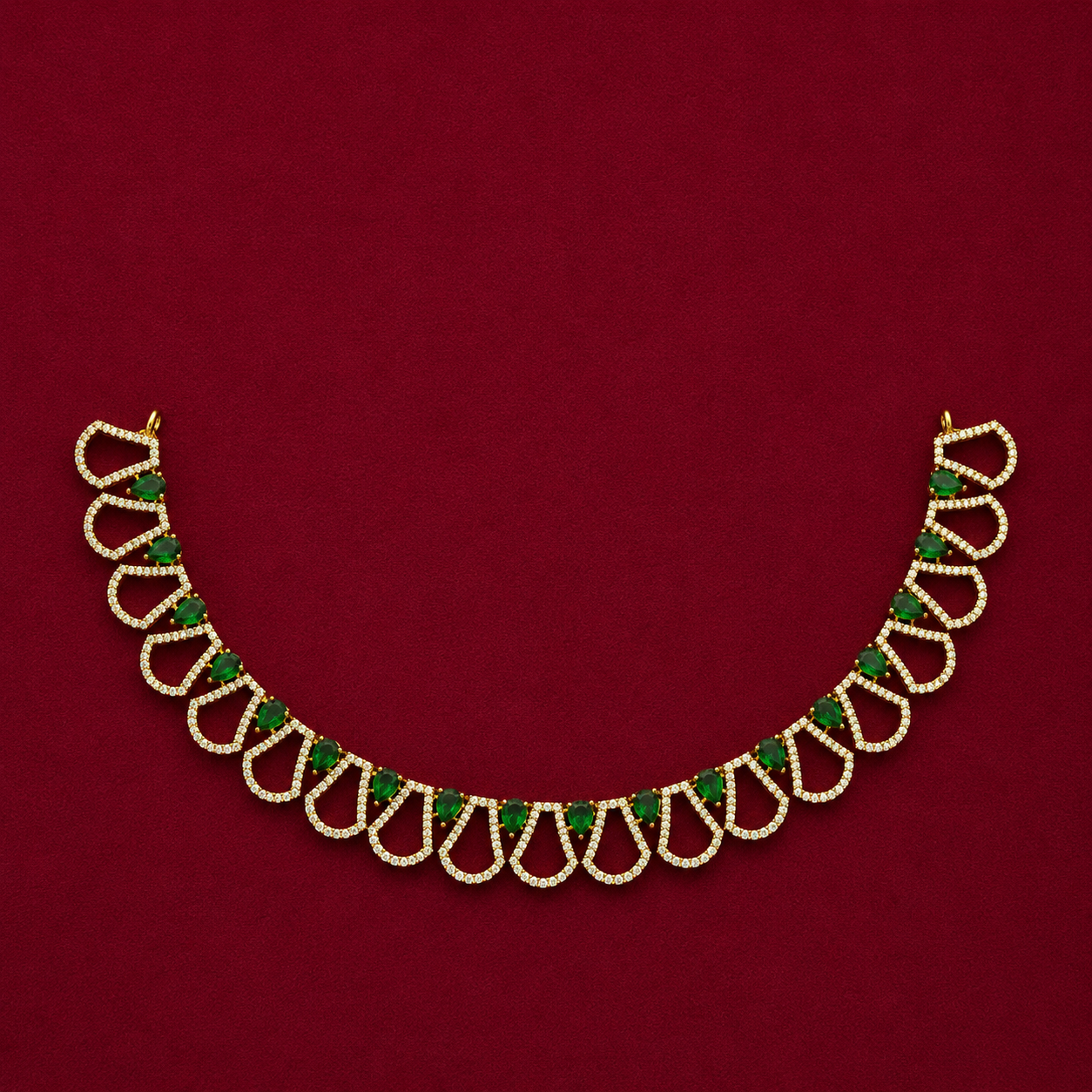 Emerald CZ Hasli Necklace Set