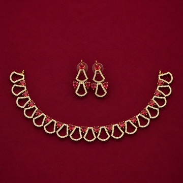 Ruby CZ Hasli Necklace Set