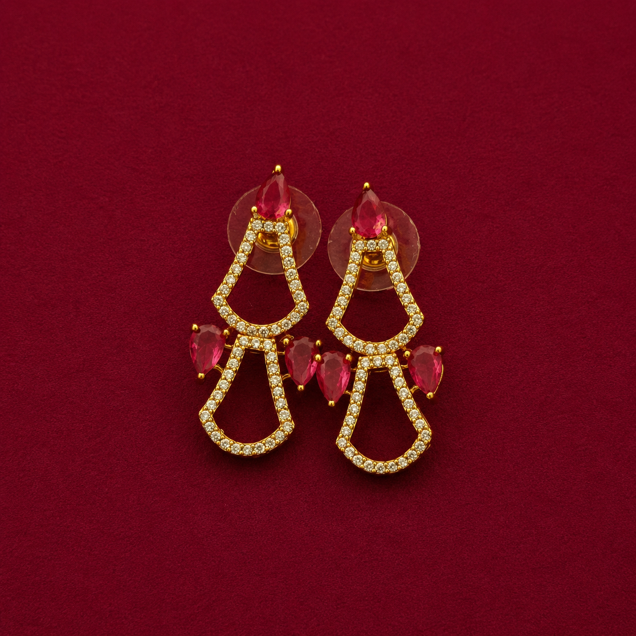 Ruby CZ Hasli Necklace Set
