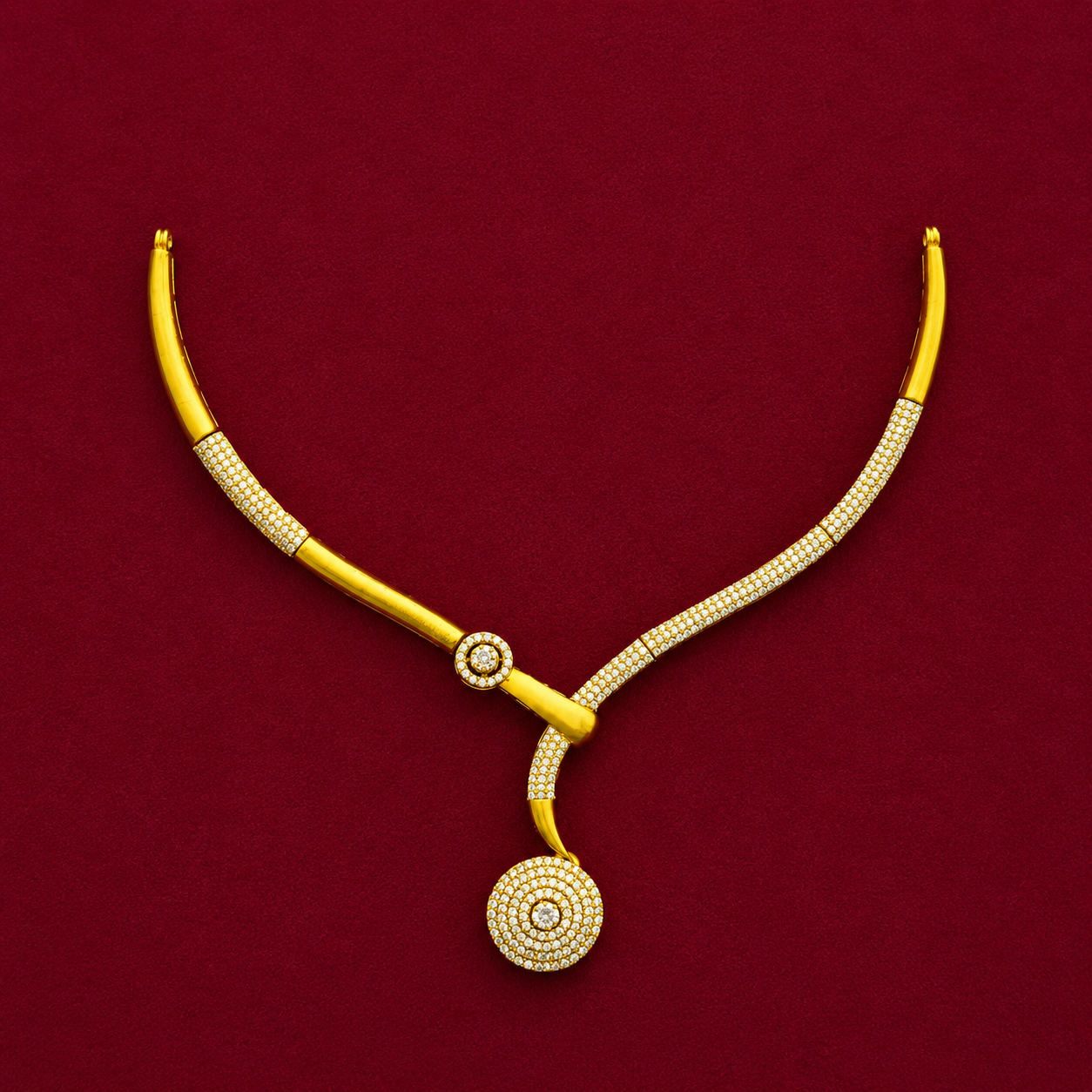 Modern CZ Y-Shape Pendant Necklace Set