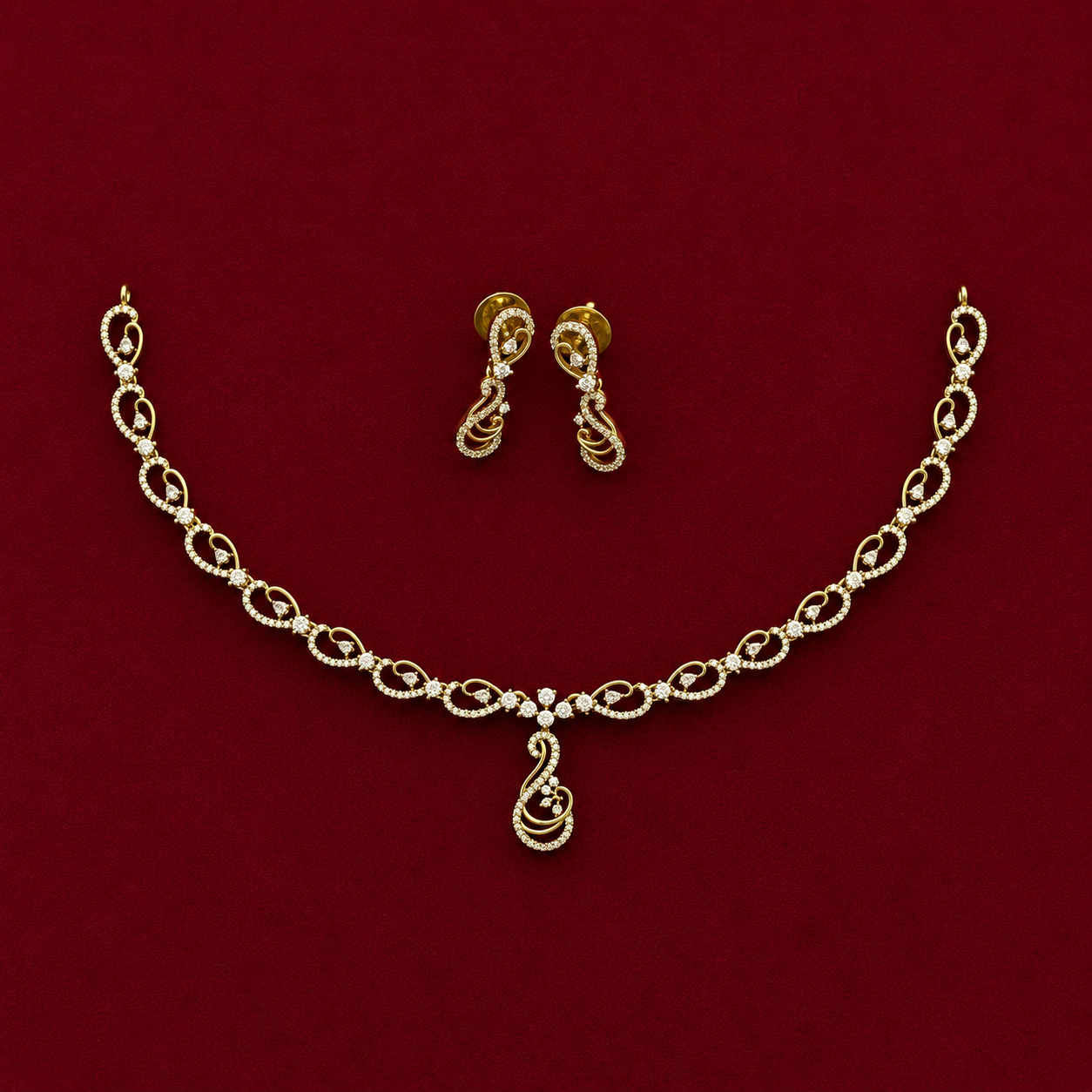 CZ Infinity Necklace Set