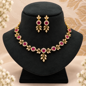 Ruby Floral Necklace Set
