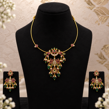 Floral Pendant Necklace Set