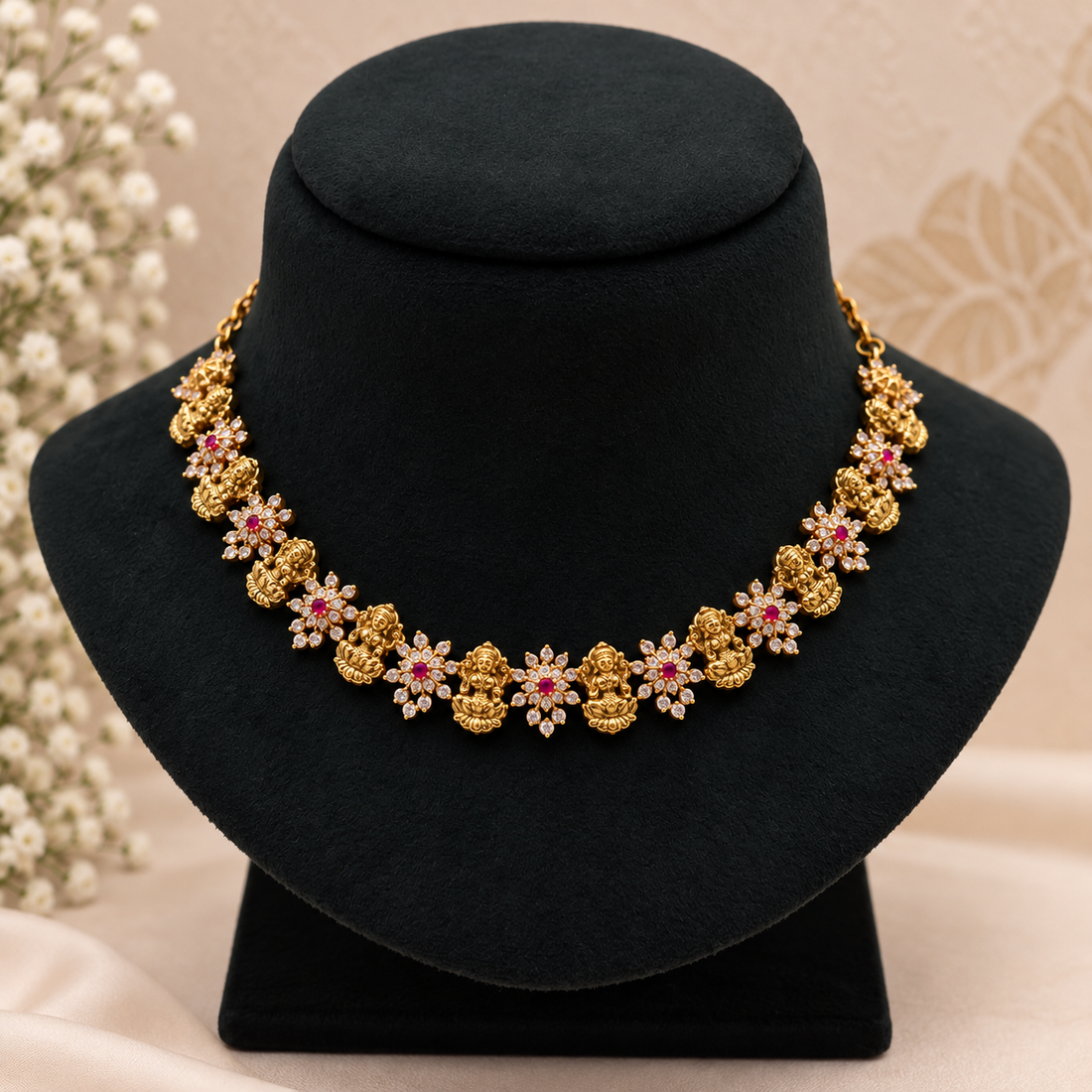 Lakshmi Floral Necklace Set