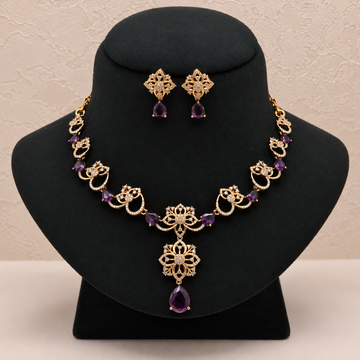 Amethyst Floral Necklace Set