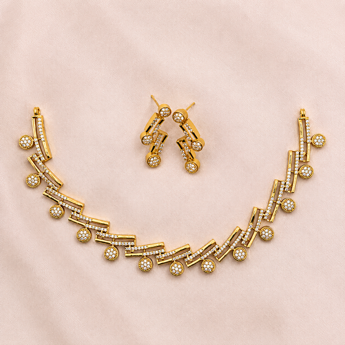 Geometric Sparkle Necklace Set