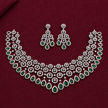 Emerald Green CZ Statement Necklace Set
