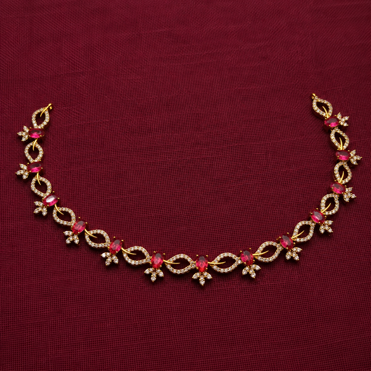 Floral CZ Necklace Set