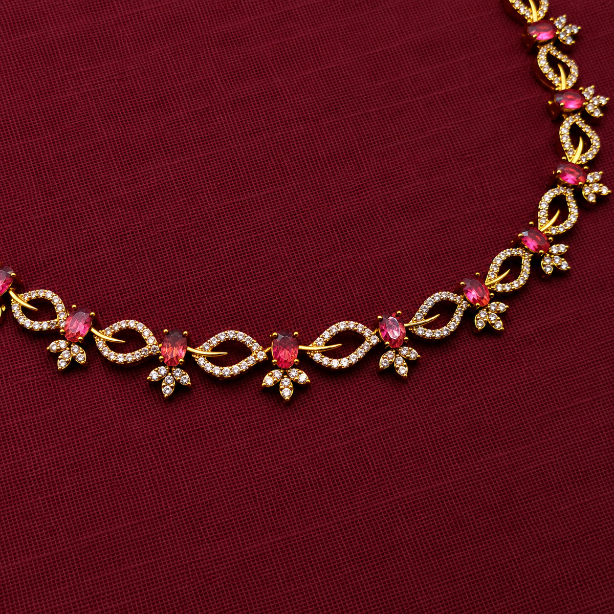 Floral CZ Necklace Set