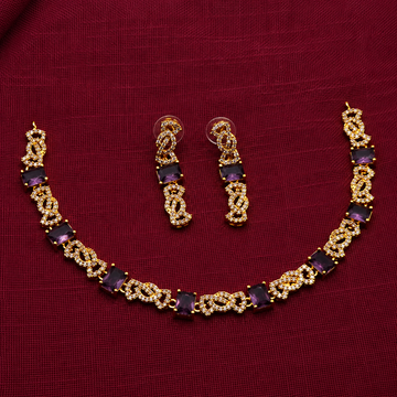 Purple CZ Necklace Set