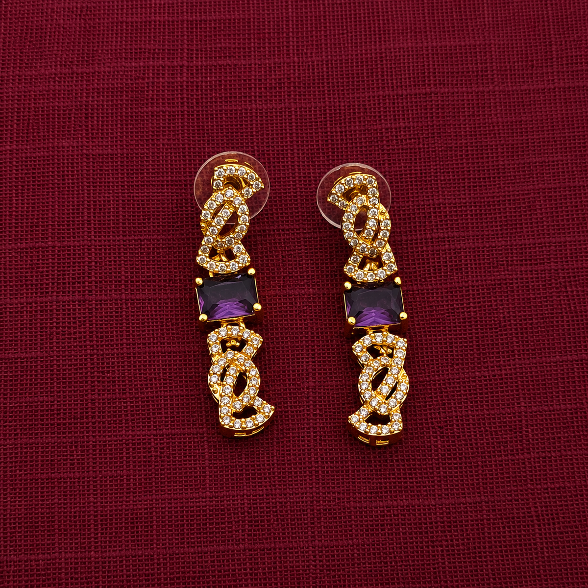 Purple CZ Necklace Set