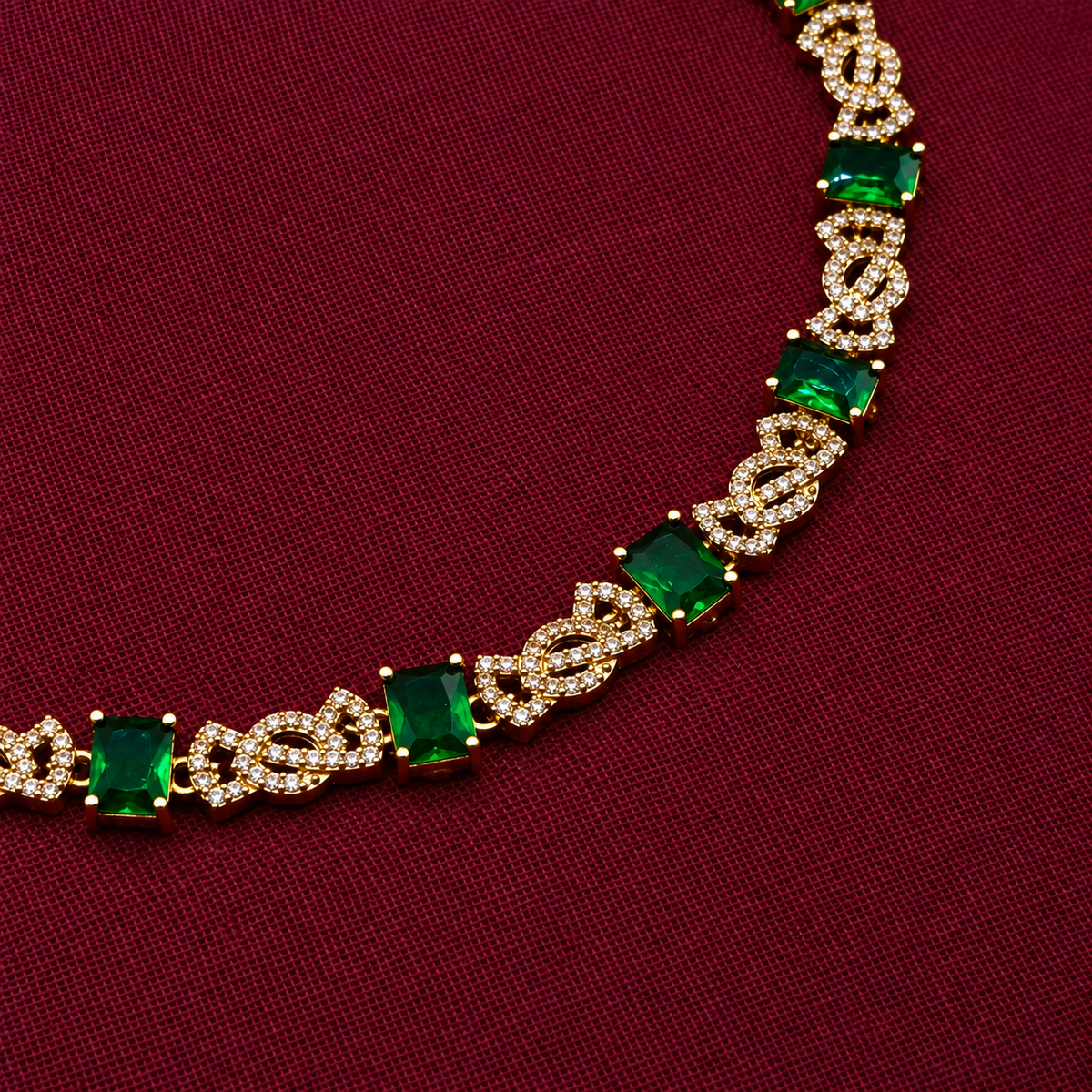 Green CZ Necklace Set
