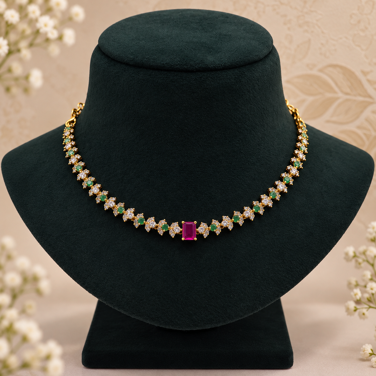 Ruby & Emerald Floral Set
