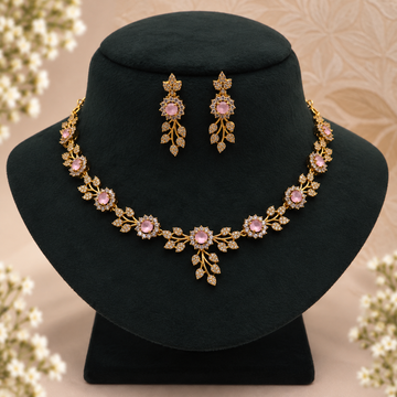 Rose Gold Floral Necklace Set
