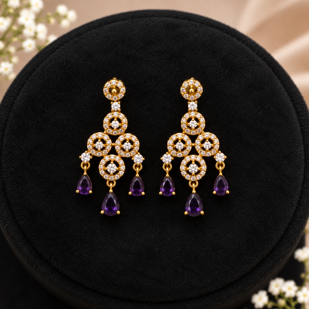 Purple Crystal Bridal Set