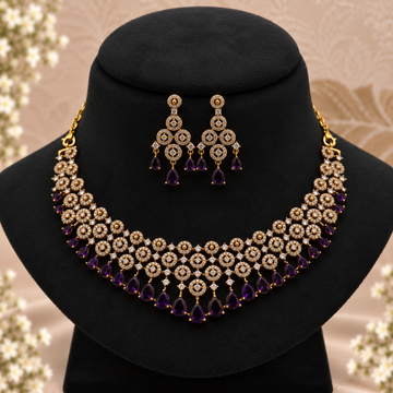 Purple Crystal Bridal Set