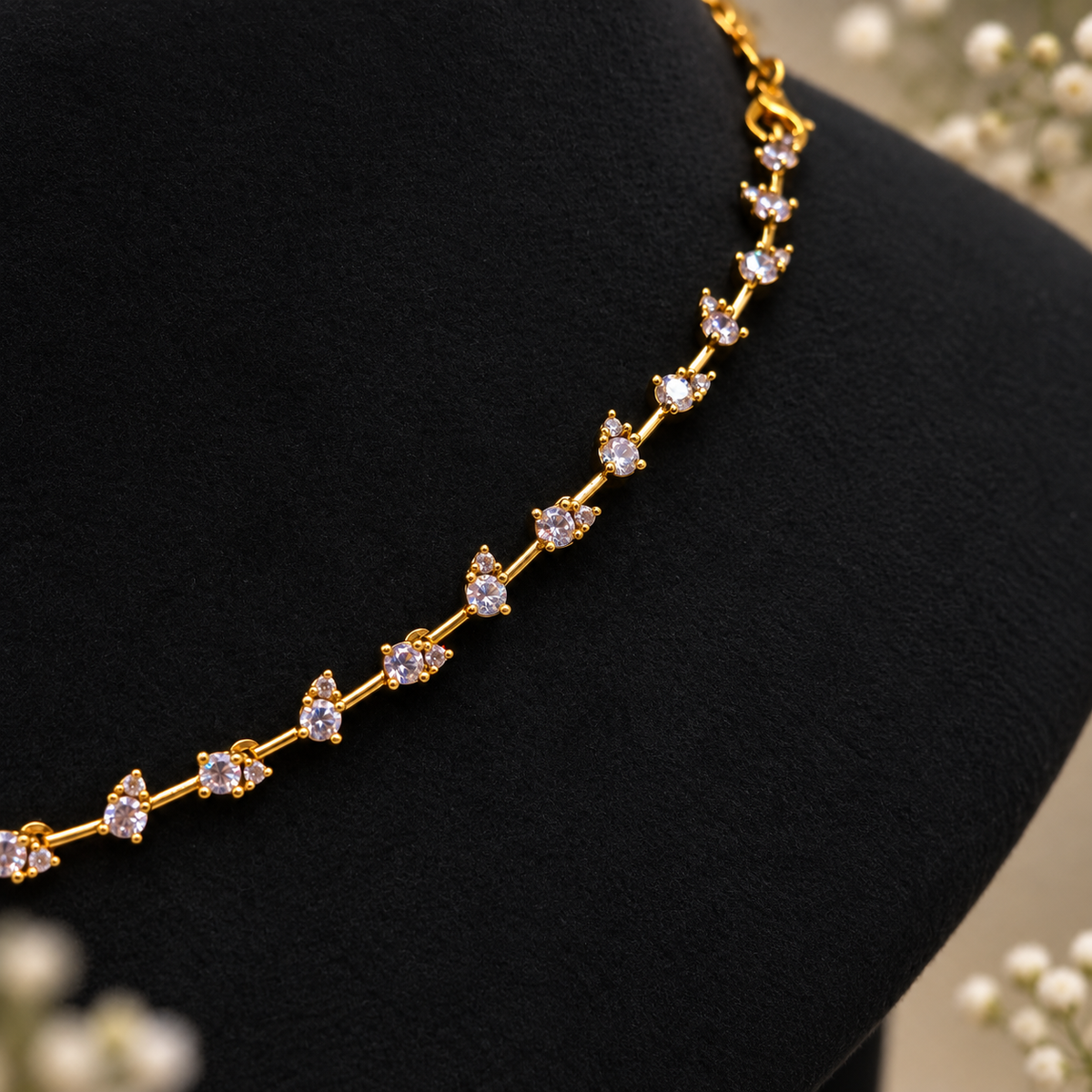 Crystal Solitaire Necklace Set
