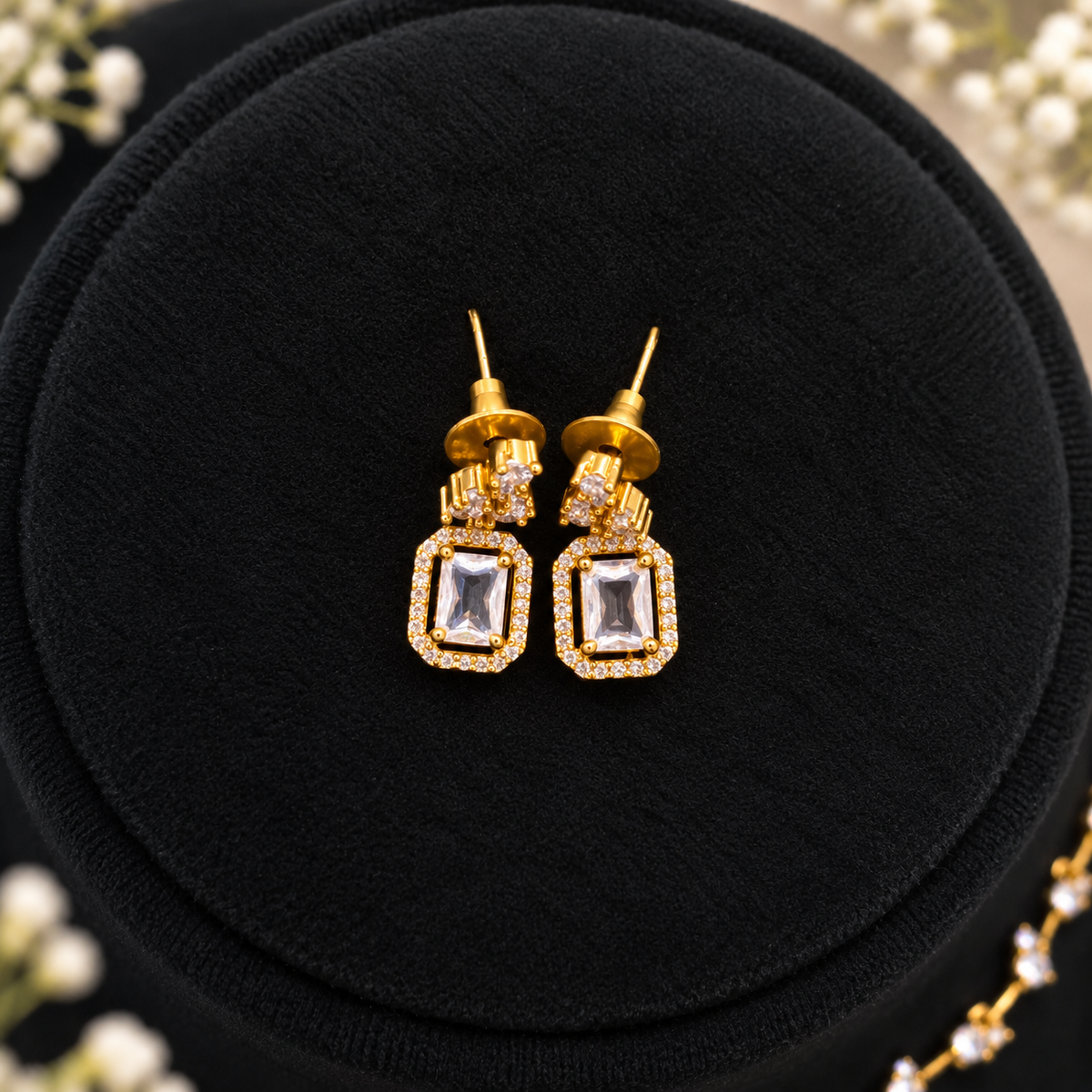 Crystal Solitaire Necklace Set