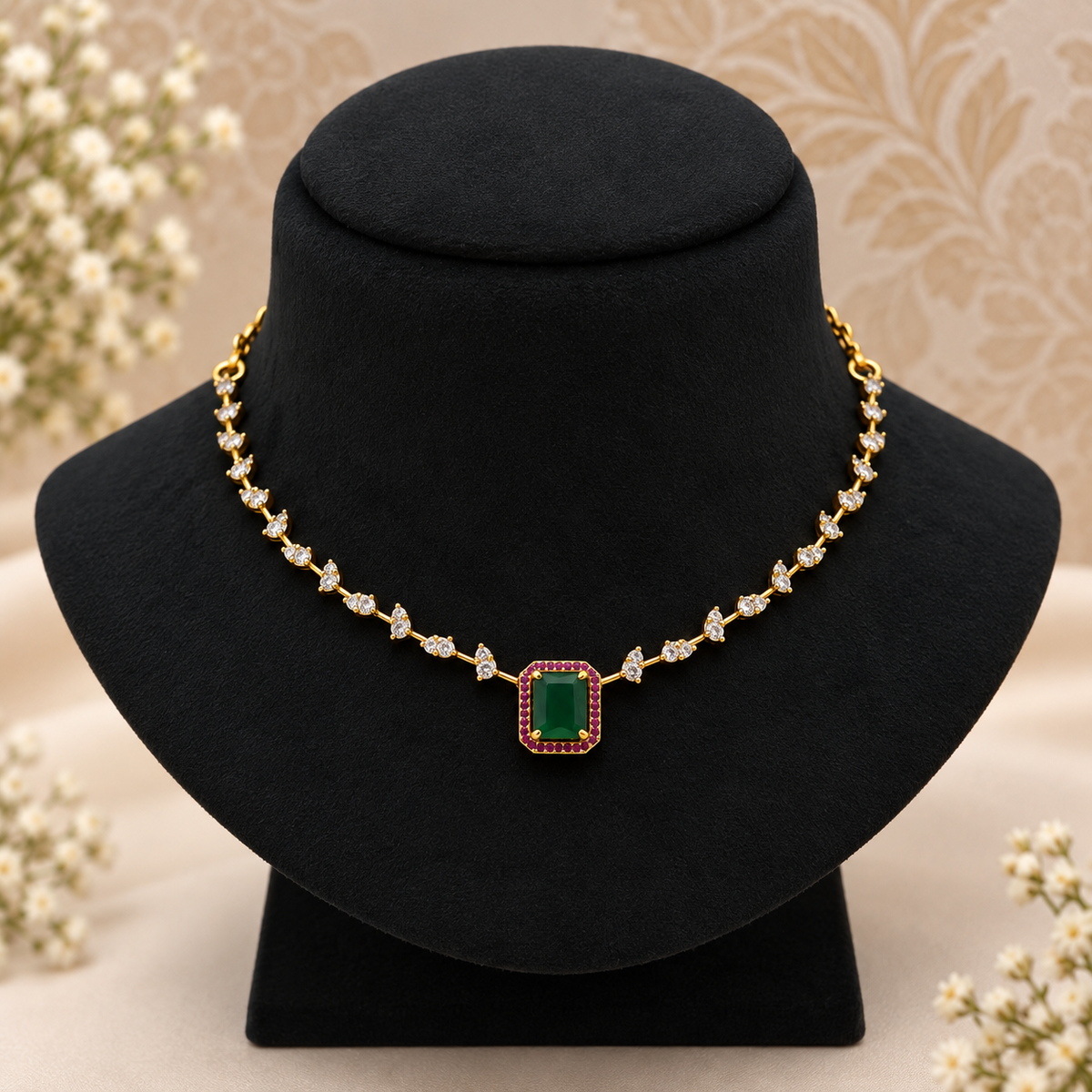Emerald Ruby Solitaire Set
