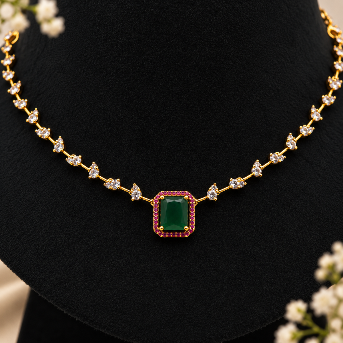 Emerald Ruby Solitaire Set