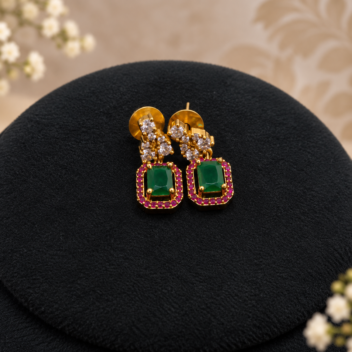 Emerald Ruby Solitaire Set