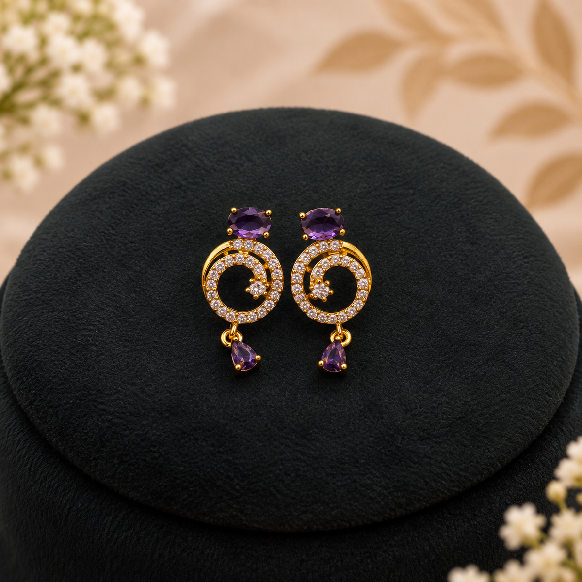 Purple Spiral Elegance Necklace Set