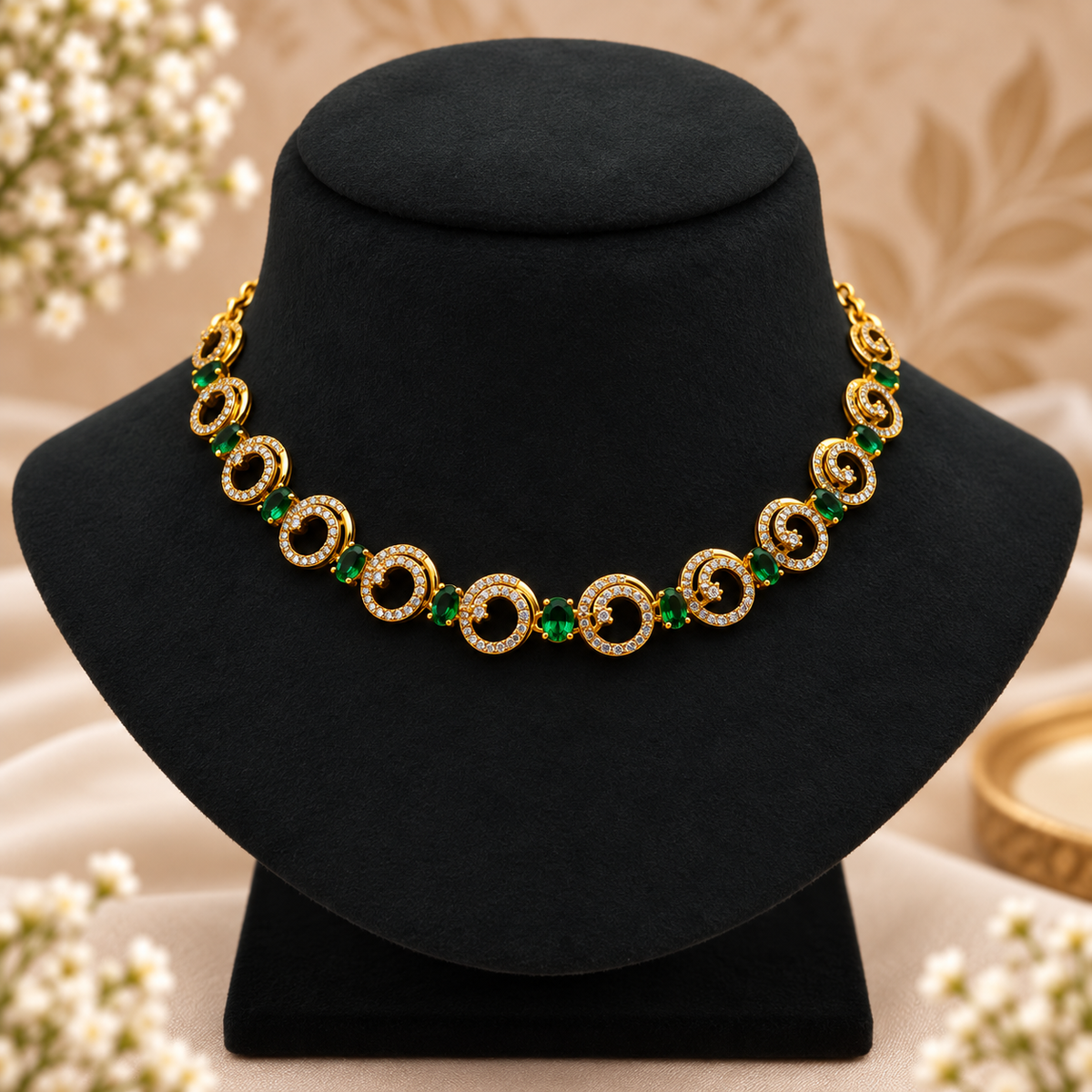 Green Spiral Elegance Necklace Set