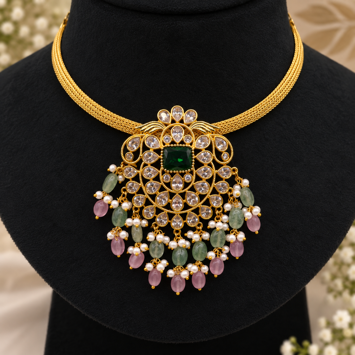 Pastel Beaded Floral Set