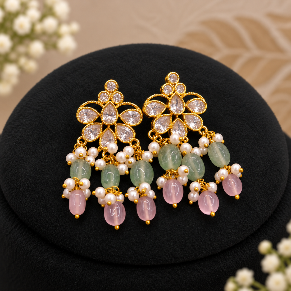 Pastel Beaded Floral Set