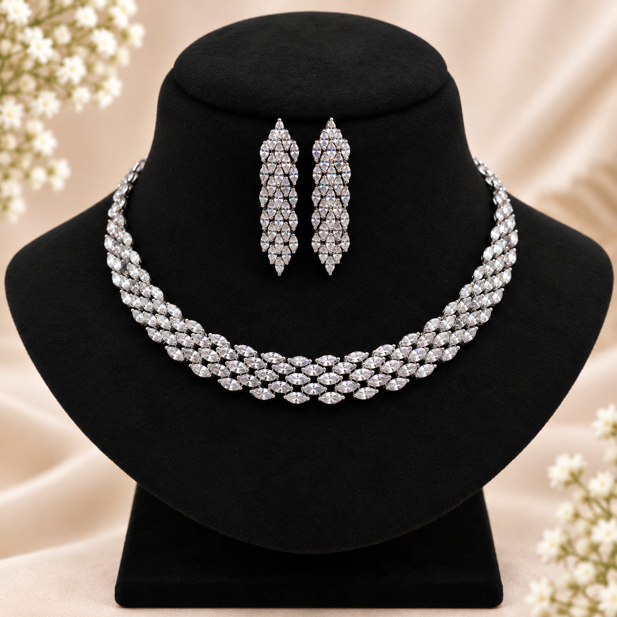 Crystal Marquise Necklace Set