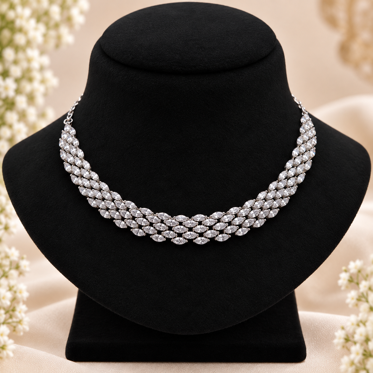 Crystal Marquise Necklace Set