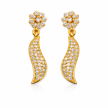 Crystal Leaf Drop AD Earrings