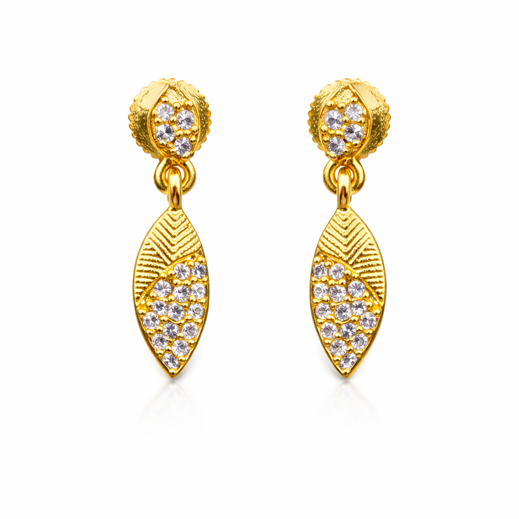 Golden Petal Drop Earrings