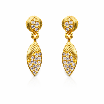 Golden Petal Drop Earrings