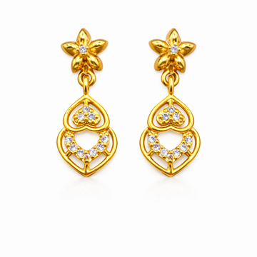 Floral Heart Drop Earrings