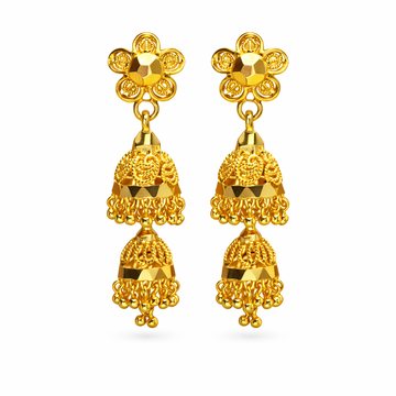 Double Tier Microgold Plated Jhumka