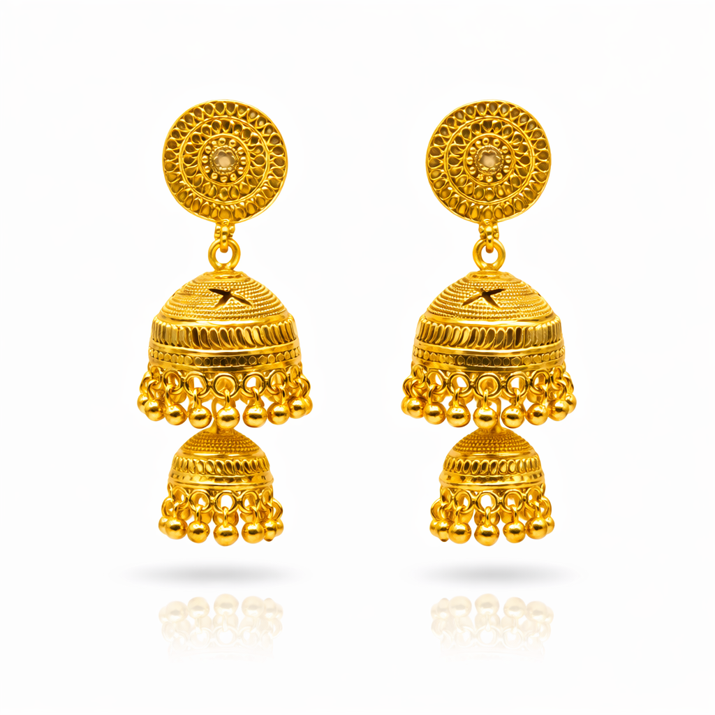 Antique Gold Double Jhumka