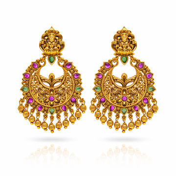 Lakshmi Filigree Ruby Emerald Chandbali