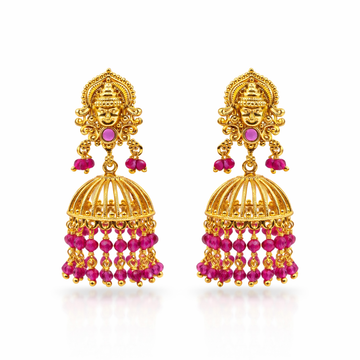 Nakshi Temple Ruby Jhumka